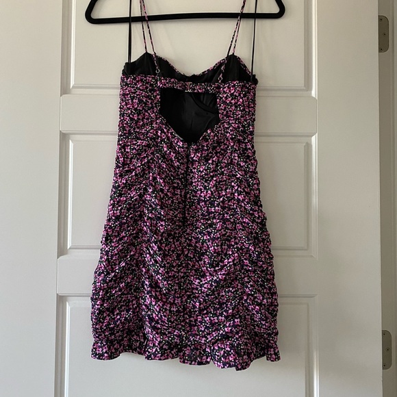 Mini Ruched Floral Dress M - Picture 2 of 5